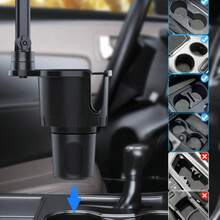 2-in-1 Universal Auto Getränkehalter Handyhalterung, verstellbare Basis Auto Getränkehalter Erweiterungshalter kompatibel mit iPhone und Android Handys, Geburtstagsgeschenk, Auto Zubehör für Familie und Freunde, Auto Handyhalter - Schwarz - Übersicht 4