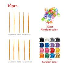 10pcs Gold Double-Ended Crochet Hook Set With 30 Stitch Markers And 3 Random Yarn Loops, Handmade DIY Knitting Tools - Crochet Set - View 8