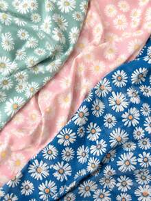 1pc Fresh Daisy Floral Series Fabric, Sewing Decorative Fabric DIY Patchwork Handmade Sewing Material, Pre-Cut Patchwork, Suitable For Quilting DIY And Beginners, Applicable For Handmade Sewing And Patchwork Decorative Material - Multicolor - View 3