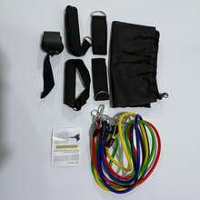 12pcs Fitness Resistance Bands, Suitable For Home Workout, Strength Training, Pilates And Body Shaping - Black - View 9