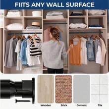 5 Sizes, Stainless Steel Adjustable Closet Rod, Suitable For Wardrobe, Room Divider Curtain Rod, Easy To Install, Suitable For Bathroom, RV, Living Room, Bedroom, Curtain Rod, Closet Hanging Rod, Clothes Drying Rod, Bathroom Accessories - Silver - View 3
