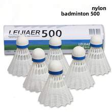 1 Tube 12 Shuttlecocks: Indoor/Outdoor Training, Composite Cork Base, Stable Wind-Resistant Flight, Steam Cured. Includes 6 Nylon Balls, Suitable For Home Entertainment. - Multicolor - View 12