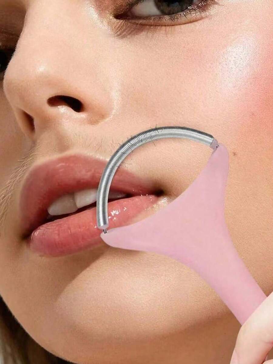 1pc Painless Facial Hair Removal Device, Portable Spring Roller Epilator, Built-In Spring Epilation Head, Lightweight Hair Removal Tool - Multicolor - View 1