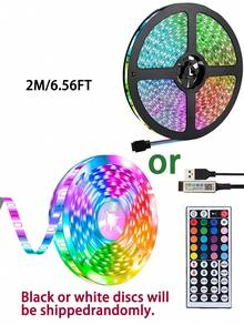 智能音樂 RGB LED 燈條，3.28英尺(1捲)~98.42英尺(2捲)附紅外線 44 鍵遙控器，USB 5V LED 燈條附背膠，可調色，適用臥室、派對裝飾、居家裝飾、廚房、電視、節日派對，最佳禮物 - 彩 - 查看 12