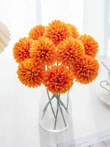 1/5/12pcs Artificial Chrysanthemum Balls,Hydrangeas,Wedding Decor,Home Vase,Living Room,Bedroom,Bedside Floral Arrangement,Birthday Party Decor,Valentine's Day Gifts,Thanksgiving,Harvest Festival,Autumn,Fall Decor,Fake Flowers,Christmas Decor - Multicolor - View 5
