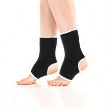 1 Pair Adult Unisex Outdoor Sports Ankle Support Protector Running Fitness Football Foot Protection Sleeve - Black - View 9