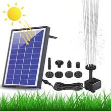 6.5W Floating Solar Fountain Pump With Built-In Battery & 6 Spray Nozzles Auto Shut Off Design For Summer Garden Bird Bath Small Pond Decoration - Black - View 11