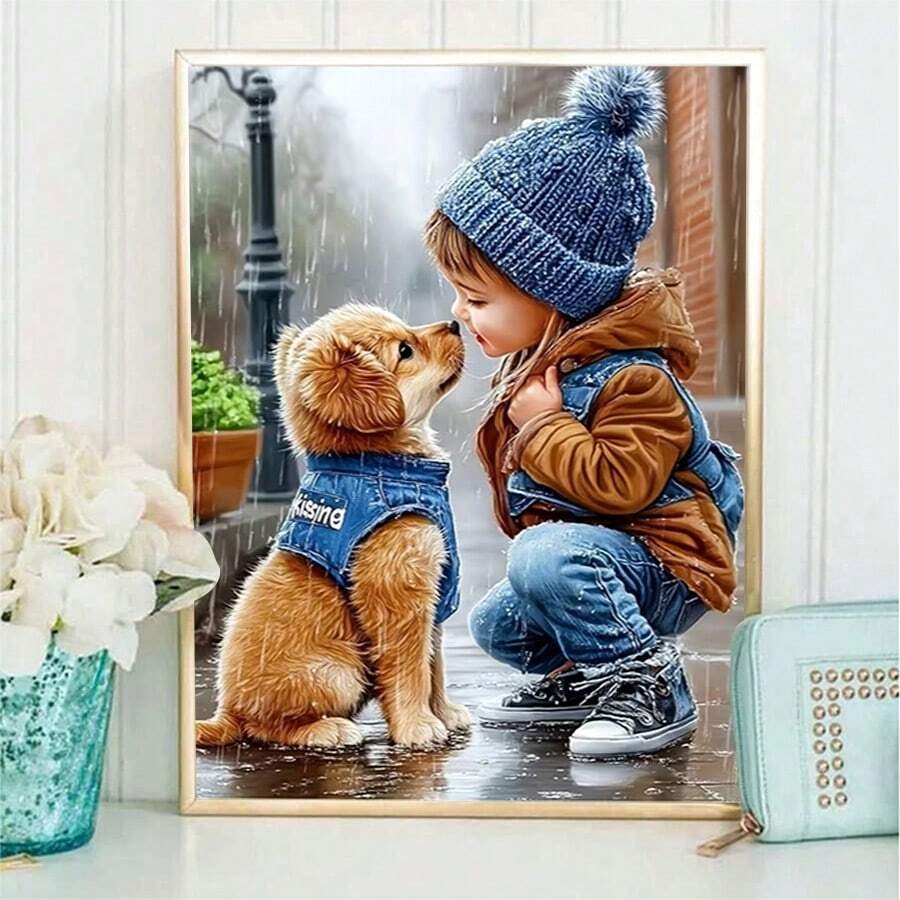 Kit de Pintura de Diamantes - Paisaje Natural, Granja de Animales, Tema de Pintura Famosa Creativa Imagen DIY 5D de Perforación Completa, Adecuado para Decoración del Hogar y Decoración de Pared, Opción Perfecta para Fiestas de Vacaciones y Diversas Ocasiones Festivas - Conjuntos - Ver 1