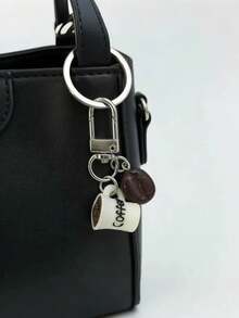 1pc Coffee Cup Keychain - Realistic Coffee Bean And Cup Design, Suitable For Coffee Lovers, Car Key, Bag Pendant, Can Be Used As A Small Gift Key Ring - Multicolor - View 3