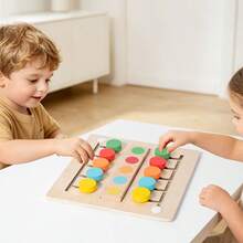 1 Set Wooden 4-Color Sliding Position Chess Children Color Matching Logic Training Early Education Board Concentration Puzzle Educational Toy 2-Player Board Game - Multicolor - View 6