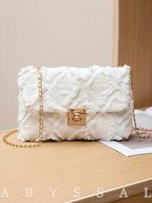 Spring Women's Tie Dye Denim Crossbody Bag -Inspired Quilted Chain Bag Jean Shoulder Bag Unique Tie Dye Small Square Bag Tote Bag Y2K School Style - 彩色 - 查看 13