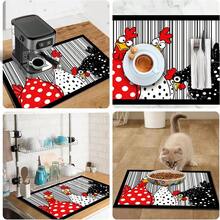 1pc Dish Drying Mat, Coffee Machine Mat, Polka Dot Cartoon Chicken Pattern Highly Absorbent Drainage Mat For Kitchen, Dining Table, Cafe And Multiple Scenes, Multi-Purpose Water-Draining Mat, Home Gift, Desktop Decoration - XYLSD-643 - View 11