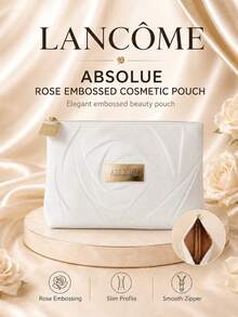 Lancôme 蘭蔻菁純化妝包，拉鍊密封、大容量、輕易收納、居家旅行通勤通用，全人群適用 - 白色 - 查看 2