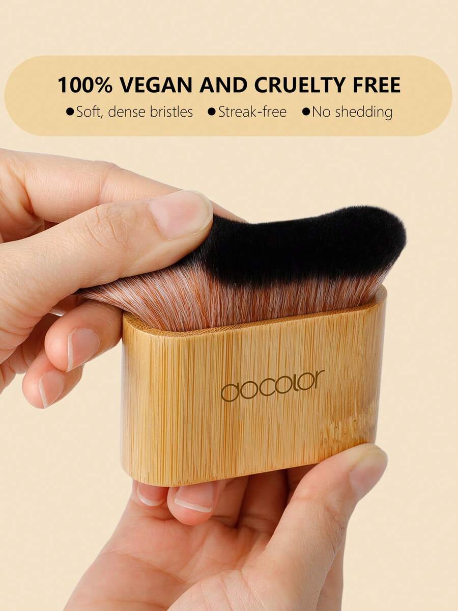 docolor Cute Body Brush, Powder Brush, Self-Tanning Brush, Vegan & Synthetic Bristles, Flawless Finish, Easy Application, Suitable For Liquid, Cream, And Powder Formulas, Seamless Blending Brush, Travel Essential, Easy To Carry.