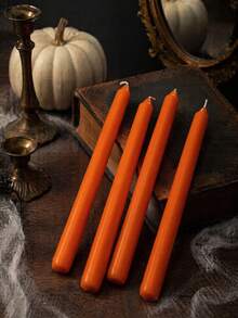 25cm Orange Gift Box Scented Candle Set, Soy Wax Made, Smokeless Fragrance Candle, 4 Hours Burn Time, Autumn, Halloween Home Decor Candle, Essential Atmosphere Candle, Suitable For Gifting To Friends, - Orange Cone Long Pole - View 8