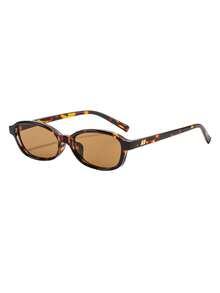 1 Pair Men's Patterned Oval Small Frame Retro Minimalist Fashion Glasses For Street Style, Travel And Vacation - Multicolor - View 2