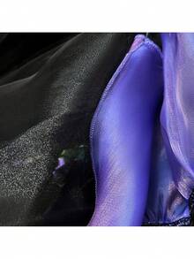 Women's Mermaid Sequin Dress With Ruffle Sleeves And Slit Design, Suitable For Halloween Cosplay - Purple - View 10