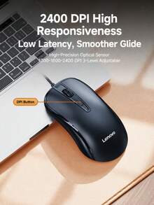 Lenovo AI 辦公滑鼠 M12 人體工學設計 多項 AI 功能 3 段 DPI 超長使用壽命 新時代辦公助手 - 查看 3