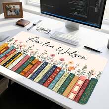 1pc Personalized Bookish Desk Mat, Custom Name Mouse Pad, Librarycore Book Nook Desk Pad, Aesthetic Office Decor, Book Lover Gift, Teacher Gift - Style 1 - View 3