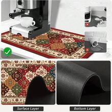 1 pieza Tapete secador de platos, tapete para cafetera, elegante patrón floral tradicional retro, diseño exquisito de bloques de color, fuerte absorción de agua, adecuado para mesa de comedor, cafetería y cocina, tapete de drenaje multiusos, regalo para el hogar, decoración de mesa - XYLSD-646 - Ver 9