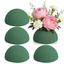 1pc Floral Foam Hemisphere, Green Semi-Circle Wet & Dry Floral Foam, Round Flower Foam, Green Artificial Plant Floral Foam For Wedding Decoration, Suitable For Fresh Or Artificial Flower Arrangement, Floral Craft Supplies, Wedding, Birthday - Multicolor - View 2