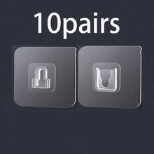 Transparent Unmarked Holeless Installation Snap Clips For Hanging Power Outlets And Picture Frame Decor, Suitable For Bathroom, Kitchen, Office - A - View 13