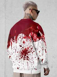 Men's Custom Pattern Sweatshirt, Can Print Any Family Member And Pet Photo, Suitable For Holiday Gatherings And Fun Halloween - Multicolor - View 2
