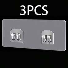 No-Drill Strong Adhesive Hook Bathroom Shelf Sticker Brushed Transparent Clip Seamless Claw Hook Accessory - Double Claw Hook - View 15