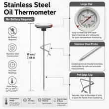 Termometer Penggorengan Praktis untuk Hadiah Dapur, Pilihan Skala Tunggal/Ganda, Desain Logam Minimalis dengan Tekstur Premium, Probe Baja Tahan Karat, Cocok untuk Memanggang di Rumah, Berjualan di Jalanan, Penggunaan Komersial, Hadiah Dapur Serbaguna untuk Pecinta Memasak, Tanpa Baterai - A - View 9