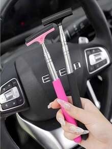 Car Side Mirror Squeegee, Retractable Windshield And Rearview Mirror Wiper, Telescopic Long Handle Water Stain Cleaner, Portable Interior And Exterior Car Cleaning Tool, Rain And Fog Weather Car Accessory, Portable Car Window Cleaning Brush And Snow Brush, Scratch-Free Cleaning, Suitable For Car Interior, Home, Office And More, Multiple Styles Available, Essential Gift For Drivers - A - View 11