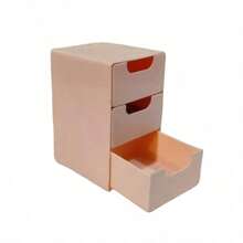 1/2pcs Mini 3-Tier Desktop Storage Box, Furniture-Style Cosmetic Organizer, Office Storage Box, 3-Tier Easy-Pull Drawer Storage Box, Lipstick Jewelry Storage, Room Decor Home Decor Bedroom Decor, Women's Drawer Cosmetic Organizer, Travel Essential - White - View 13