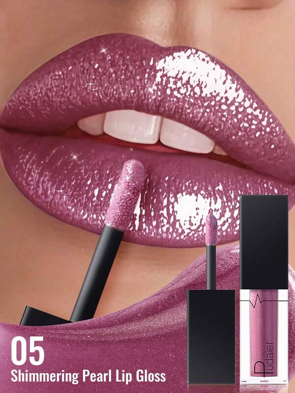 Pudaier Metallic Pearl Liquid Lip Gloss - Diamond Shine Waterproof Liquid Lipstick, Suitable For Daily And Party Makeup, Essential Beauty Tool For Women, Perfect For Parties And Music Festivals