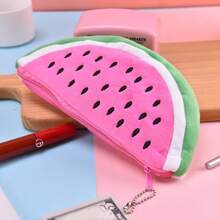1PC Cute Fruit Storage Bag, Large Capacity Fruit Shaped Stationery Pouch, Portable Fluffy Makeup Bag, Cute Backpack Accessory, Beautiful Student Learning Supplies, Suitable For Gifts And Student Learning Use - Fruit Pencil Case - View 5