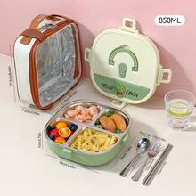 Cute Bento Box Adult, 304 Stainless Steel Lunch Box, Microwavable Food Container With Tableware, Portable Insulated Lunch Container With Handle, Leakproof Lunch Box For Student School, Japanese Bento Box, Metal Lunch Box - Multicolor - View 20