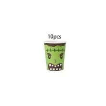 10/20/70pcs Cute Funny Monster Halloween Disposable Tableware Set, Mummy Monster Fang Pumpkin Ghost Print Paper Plates Cups Napkins, Halloween Party Disposable Tableware, Halloween Trick Or Treat Table Decor - View 12