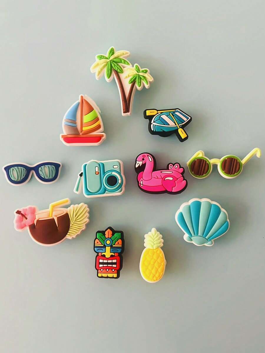 GCYCHENG Summer Holiday Style Beach Theme Shoe Accessories DIY Detachable Shoe Buckle Sun Beach Creative Street Shoe Decoration Christmas Gift Ornament - Multicolor - View 1