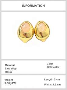 1 Pair Geometric Water Drop Stud Earrings, Fashionable Women's Summer Vacation Wear Gift - Teardrop Stud Earrings - View 9