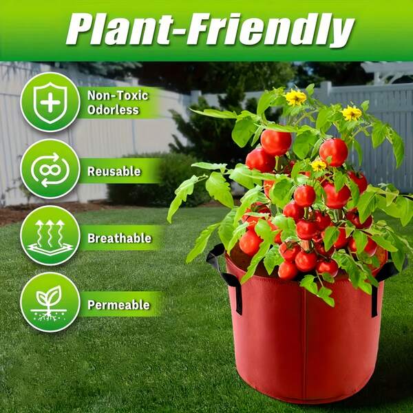 1 Set Non-Woven Fabric Planting Bag + Garden Trowel - Reusable Foldable Fabric Planter With Side Handles, Suitable For Tomatoes, Cucumbers, Vegetables And Flowers, Ground-Mounted Garden Planting Box
