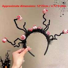 1/2pcs New Halloween Eyeball Headband, Funny Cosplay Atmosphere Prop Headwear, Halloween Decoration - Multicolor - View 3