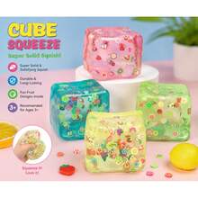 4pcs Random Color Children's Educational Color Recognition Transparent Cube Ornaments, Colorful Fruit Pattern Soft Squeeze Toys, Fun Sensory Training Gadgets, Soft Plush Toys, Birthday Party Reward Gifts - Multicolor - View 9