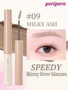 Peripera K-Beauty SPEEDY SKINNY 眉彩筆，眉毛造型凝膠，超細刷頭，輕鬆打造精緻眉妝，防水、持久且防暈染，眉毛造型液，眉毛填充，豐盈眉毛凝膠 - #09 MILKY ASH - 查看 1
