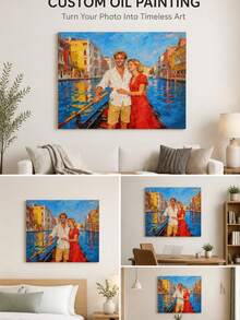 Custom Hand-Painted Oil Painting From Photo, Portrait, Person, Pet, Landscape, Birthday, Hotel, Project Decorative Painting - Multicolor - View 6