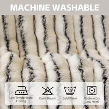 1pc Striped Plush Sofa Cushion Cover, Non-Slip Washable Sofa Protector, Suitable For Pet Owners, Families And Children, Modern Neutral Minimalist Style, Applicable For Living Room And Apartment Daily Decoration, Multiple Sizes And Colors Available - White - View 4