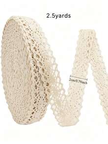 2.5 Yard Ivory Hollow Crochet Lace Trim Ribbon DIY Handmade Sewing Decoration Gift Wrapping Clothing Accessories - Lace Ribbon - View 7