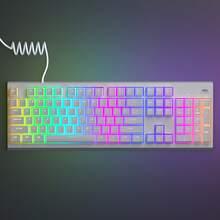 MageGee 130-Key Pudding Keycaps, Juego de Teclas PBT Personalizable, Altura OEM, Adecuado para Teclados 100%, 75%, 65%, 60%: Pudding Blanco - Blanco - Ver 6