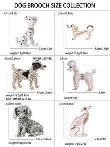 Enamel Rhinestone Dog Brooches - Classic Animal Pins For Women Unisex Casual Party Jewelry Accessories / Friends Gifts Badges Decoration - Dog - View 5