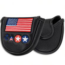 1PC Golf Headcovers - Black USA Mallet Putter Headcover, American Flag Embroidery, Soft Inner Lining, Universal Fit For Most Putters - Multicolor - View 2