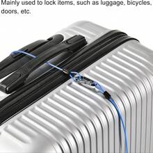 Gembok Kombinasi Kabel Baja Panjang, Kabel Baja Lunak 1,5m dengan Set Gembok Kombinasi, Cocok untuk Koper, Skuter, Helm, Penutup Mobil, dan Kunci Anti-Pencurian Kaca Depan - MultiWarna - View 7