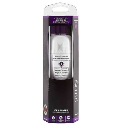 Refrigerator Water Filter Replacement Compatible With Kitc⁢HenAid Whirlpo⁢Ol Maytag Amana JennAir KAD1RXD1 Fridge Water Filter Cartridge Purple Ice & Water Filter NSF Certified Reduces 28 Contaminants 6-Month Filter 1 Pack