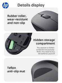 HP S1000 Plus Cute Silent Wireless Mouse, 2.4GHz Portable USB Mouse, Plug And Play, Suitable For Computer Laptop, Perfect Holiday Gift. - View 11